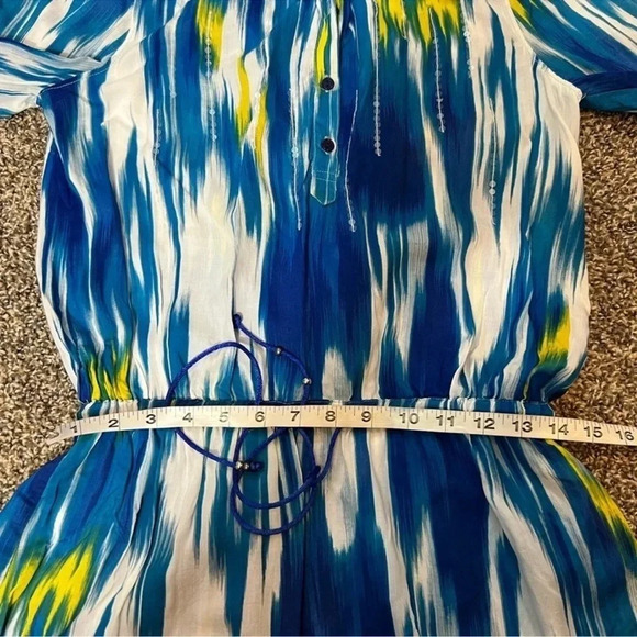 CALVIN KLEIN BLUE MULTICOLOR TOP BLOUSE - Picture 6 of 8